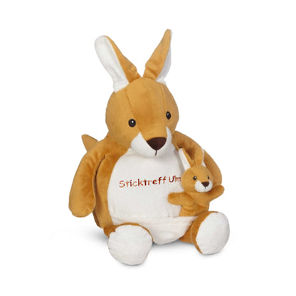 Kuscheltier Känguru mit Baby mit Namen bestickbar